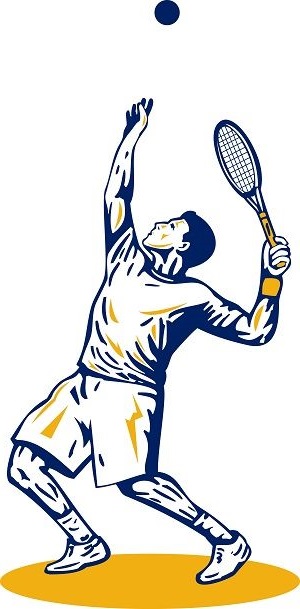 tennis player serving